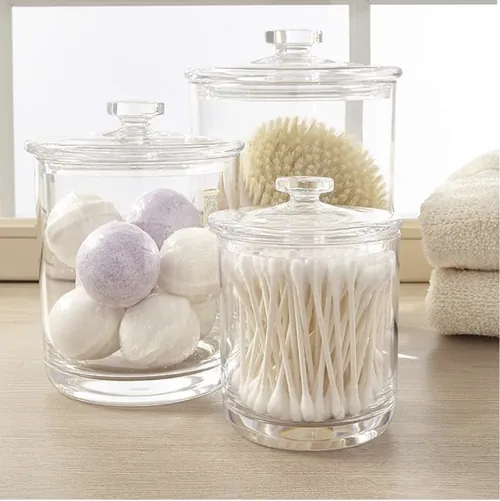 mDesign Glass Vanity Organizer Apothecary Jar