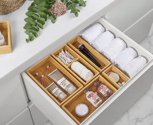 6 Pcs Stackable Drawer Organizer Set