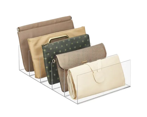 mDesign Metal Divided Stackable Purse Organizer