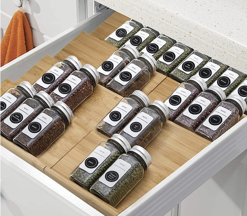 Bamboo Spice Drawer Rack