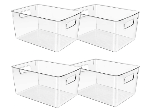 Clear Plastic Storage Bins 4 Pack