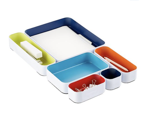 Deep Paper-Size Metal Drawer Organizers Set of 6