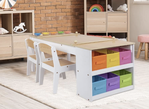 Kids Art & Play Table with Storage Bins