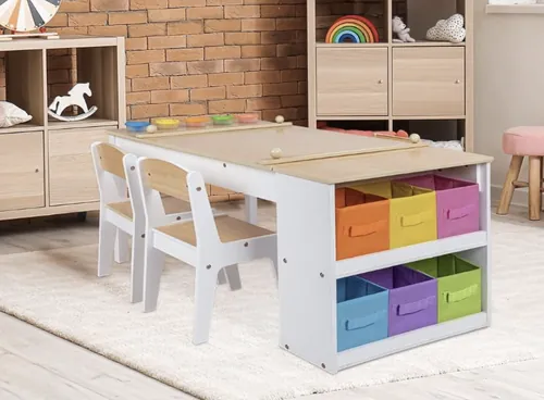 Kids Art & Play Table with Storage Bins