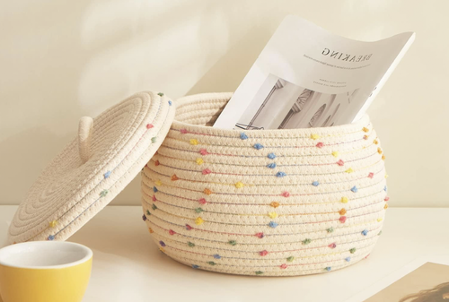 Large Woven Storage Basket with Handles