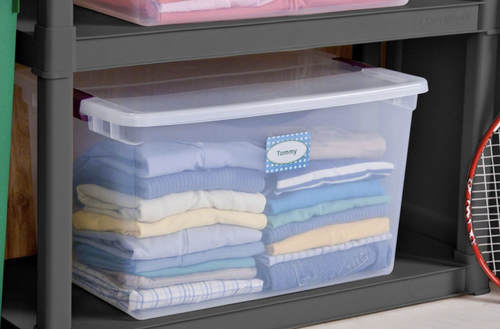 Clear 66qt Latching Storage Bin