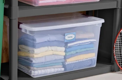 Clear 66qt Latching Storage Bin