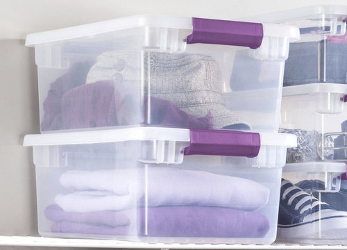 Clear 15qt Latching Storage Bin